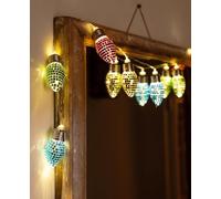 Talking Tables Striscia LED natalizia da discoteca per interni, camera da letto, decorazioni per la tavola di Natale, luce calda per decorazione della casa, batteria non inclusa, 1,65 m, blu, rosso