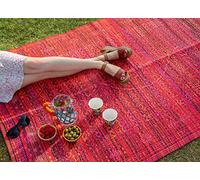 Talking Tables Tappeto da esterno in tessuto bohémien, impermeabile, in plastica, leggero, per giardino, patio, terrazza, bagno, utilità, picnic, 120 cm x 180 cm