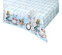 Talking Tables Tovaglia Carta Blu di Alice nel Paese delle Meraviglie | Tovaglia Compleanno Riciclabile | Tovaglia Usa e Getta per Compleanno, Baby Shower, Merende e Aperitivi, BLU, 180 x 120 cm