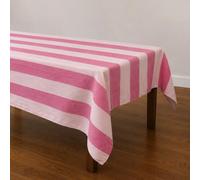 Talking Tables Tovaglia in cotone a righe rosa, XL, riutilizzabile, per tavolo da pranzo, feste in giardino, pranzi estivi, matrimoni, picnic, lavabile, morbido cotone, 160 x 250 cm
