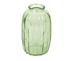 Talking Tables Vaso in vetro verde per fiori, elegante stelo singolo, elegante centrotavola per matrimoni, decorazione davanzale, feste in giardino, cene estive, stile mantello e regalo, 12 cm