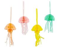 Talking Tables WAVESJELLYDEC - Decorazioni per feste in mare, riutilizzabili e riciclabili, da appendere, a nido d'ape, per compleanni dei bambini a tema sirenetta, confezione da 8
