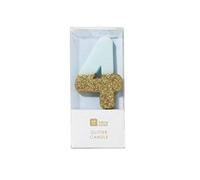 Talking Tables We Heart Birthday Glitter Number Candle Blue 4, Blu4, Taglia Unica