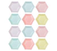 Talking Tables We Heart Piatti di carta esagonali, 6 design, Multicolore, 18 cm, Confezione da 12