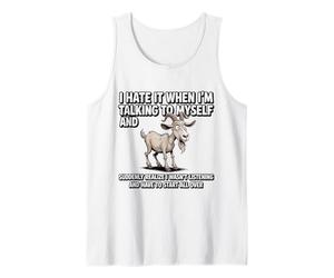 Talking to Myself Old Goat Humor Design per Gli Amanti degli Animali Canotta