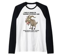 Talking to Myself Old Goat Humor Design per Gli Amanti degli Animali Maglia con Maniche Raglan