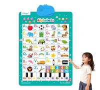 Talking Wall Chart for Kids, English Learning Poster with Songs, ABCs, Numbers, Animal words & Piano (#A)