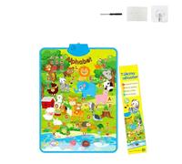 Talking Wall Chart for Kids - English & Spanish, Learning Poster with Songs, ABCs, Numbers, Animal Words Piano, Bilingual Toys with Interactive Touch Buttons for Toddlers 1-6 (Scene alphabet)