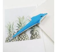 TALKLEK 1 penna gel a forma di delfino intagliata a mano, in legno, con 3 ricariche. Delfino, creativa, realizzata a mano, per scuola e ufficio, divertente penna da scrittura, stile regalo unico