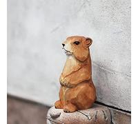TALKLEK Statuetta in legno intagliato a mano a forma di marmotta, statue in legno per decorazione mensola, regalo per gli amanti della marmotta