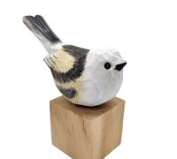 TALKLEK Statuette di uccelli in legno intagliate a mano, piccola statua per la decorazione domestica, regalo per gli amanti degli uccelli (cincia dalla coda lunga)