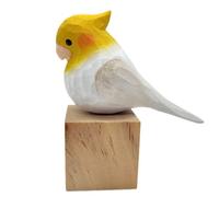 TALKLEK Statuine di uccelli in legno intagliato a mano, statua di uccellino per la decorazione della casa, regalo per gli amanti degli uccelli (cacatua)