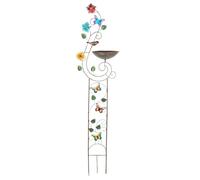 Tall Bird Bath, Standing Bird Bath, Iron Plant Support Water Feeder with Stake, Decorative Art Piece for Courtyard, Lawn, Patio, Garden, Outdoor Yard Or Landscape Decorations, 56,3 x 14,17 x 8,86