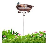 Tall Bird Bath, Standing Bird Feeder Bowl, Outdoor Water and Seed Basin, Decorative 5-Pronged Stake Design for Garden, Patio, Lawn, Courtyard, Landscaping, 12.01x38.58 Inches