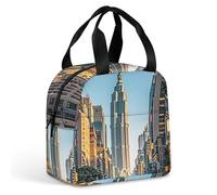 Tall Buildings in The City, borsa per il pranzo per donne e uomini, borsa termica portatile con manico, a prova di perdite, riutilizzabile, per lavoro, picnic, viaggi