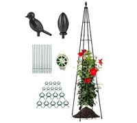 Tall Trellis, Metal Climbing Plant Support, Outdoor A-Frame Design, 63 Inches Adjustable Height, Sturdy Gardening Accessories, Easy Assembly, for Flowers, Vegetables, Fruits, 160cm