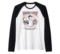 Talladega Nights Ricky Bobby Outline Checkered Flags Movie Maglia con Maniche Raglan