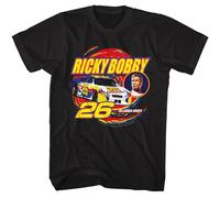Talladega Nights Ricky Bobby Swirl T-Shirt Manica Corta Nera Cotone Girocollo
