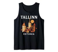 Tallinn Estonia Medievale Città Vecchia Vintage Retro Estone Canotta