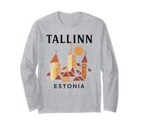 Tallinn Estonia Medievale Città Vecchia Vintage Retro Estone Maglia a Manica
