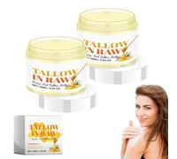 Tallow and Honey Balm, 100 g Beef Tallow Cream for Skin Care, balsamo per il collo di manzo per la cura della pelle, Grass Fed Tallow Raw Wild Honey, crema idratante per viso e corpo (2 pezzi)