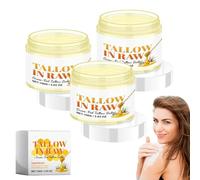 Tallow and Honey Balm, 100 g Beef Tallow Cream for Skin Care, balsamo per il collo di manzo per la cura della pelle, Grass Fed Tallow Raw Wild Honey, crema idratante per viso e corpo (3 pezzi)