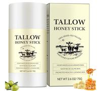 Tallow Crema - 100% sebo foderato con erba + miele selvatico crudo | Crema di manzo Tallow idrata la pelle, crema viso di sebo di manzo Tallow Naturals, balsamo di miele Tallow lenisce e nutre - 75 G