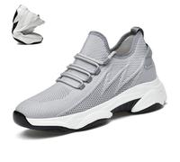 Tallure - Scarpe da ginnastica unisex, 3 cm/5 cm/7 cm/10 cm, altezza invisibile, comode scarpe antiscivolo, Grigio, 10 cm, 39 EU