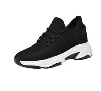 Tallure Sneakers, 1.6/2.4/3.1/3.9in Height Invisible Increase, Flexible Fit, Mesh Breathable, Height Increasing Shoes, for Women And Men (Black 1.6in,38)