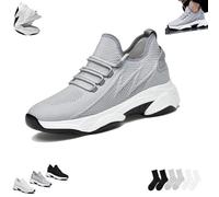 Tallure Sneakers, Tallure Sneakers for Women Men, Lightweight Breathable, Hidden Height Increase, Cushioned Sole, Arch Support for Everyday Comfort (Gray,39)