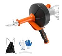 TALOEYH - Serpente di scarico da 10 m, strumento di sblocco dello scarico, aste a coclea a serpente per WC con attacco flessibile per trapano, serpente idraulico per cucina, bagno, doccia, lavandino