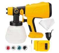 TALOEYH - Spruzzatore di vernice senza fili compatibile con batteria Dewalt 18 V/20 V, pistola a spruzzo elettrica HVLP con 4 dimensioni di ugello, 3 modalità di spruzzo, per recinzioni, capannoni
