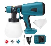 TALOEYH - Spruzzatore di vernice wireless compatibile con batteria Bosch 18 V, pistola elettrica portatile HVLP senza spazzole con 4 ugelli, 3 metodi di spruzzatura per recinzione