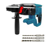 TALOEYH - Trapano a percussione rotante compatibile con batteria Makita 18V/21V, trapano elettrico senza fili da 650 W con manico laterale girevole a 360°, 3 punte elicoidali (6/8/10 mm)