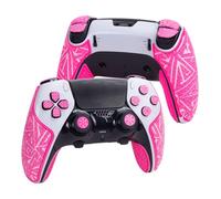 TALONGAMES Nastro antiscivolo per controller compatibile con PS5 DualSense Edge Elite, colore antiscivolo, compatibile con PlayStation 5 Edge, kit multi-texture per ventilazione del sudore (rosa)