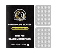 TALONGAMES Pattini per mouse per tappetini per mouse in vetro, PTFE ad alta densità, puntini rotondi universali da 6,5 mm, 40 pezzi, scorrevolezza ultra liscia, alta resistenza all'usura, design