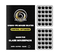 TALONGAMES Pattini per mouse per tappetini per mouse in vetro, UHMW-PE ad alta densità, puntini rotondi universali da 6,5 mm, 40 pezzi, ultra controllo, elevata resistenza all'usura, design silenzioso