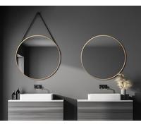 Talos 50269, Specchio Decorativo Rotondo da Parete in Oro Opaco, Ø 80 cm