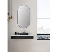 Talos Picasso Design Specchio nero 50 x 90 cm - Elegante specchio da parete con cornice in alluminio - ideale per bagno e ambiente moderno - Specchio da bagno di alta qualità in oro