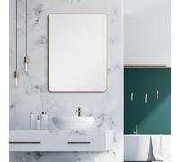 Talos Picasso Design Specchio Oro 60 x 80 cm - con cornice in alluminio di alta qualità per ambiente senza tempo - Specchio da bagno perfetto e specchio da parete