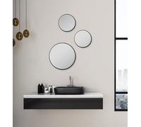 Talos Picasso Specchio Nero Ø 25cm - Specchio da Parete Rotondo con Cornice in Alluminio per Bagno - Elegante e Funzionale per un Ambiente Elegantissimo