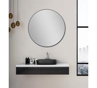 Talos Picasso Specchio nero Ø 80 cm - con cornice in alluminio di alta qualità per un ambiente elegante - Specchio da bagno perfetto rotondo che unisce eleganza e funzionalità