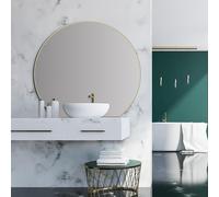 Talos Picasso Specchio Oro Ø 100 cm - Elegante specchio da parete con cornice in alluminio - ideale per bagno e ambiente moderno - Specchio da bagno di alta qualità in oro