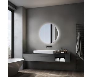 Talos Silver Picasso - Armadietto da bagno con specchio e 2 ripiani, in alluminio, con fondo a specchio