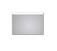 Talos - Specchio da bagno a LED, 80 x 60 cm, luce bianca calda, in vetro, design moderno e rivestimento di alta qualità, colore: argento