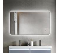 Talos Specchio da bagno a LED Treviso in nero opaco, 120 x 70 cm - Specchio con funzione sensore mano Wave - appeso orizzontalmente e verticalmente - adatto per ambienti umidi grazie al telaio in