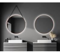 Talos Specchio Decorativo Rotondo da Parete con Illuminazione a LED indiretta in Rame Opaco, Ø 80 cm