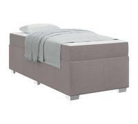 Talpa Fabric Single Bed Frame with Mattress 90x200 cm, Upholstered Platform Bed with Pocket Sprung Mattress, Engineered Wood Slatted Base for Bedroom, No Box Spring Needed, Easy Assembly