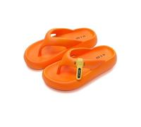TALWHAH Pantofole Infradito da donna con tacco alto e suola spessa, sandali spiaggia morbidi for l'estate per donna e uomo(Orange,46 EU)