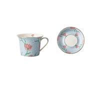 TALWHAH Tazza da caffè, Set di tazze da caffè Tulip dai colori vivaci, squisito set tè nero in ceramica for uso domestico, pomeridiano(Blue)